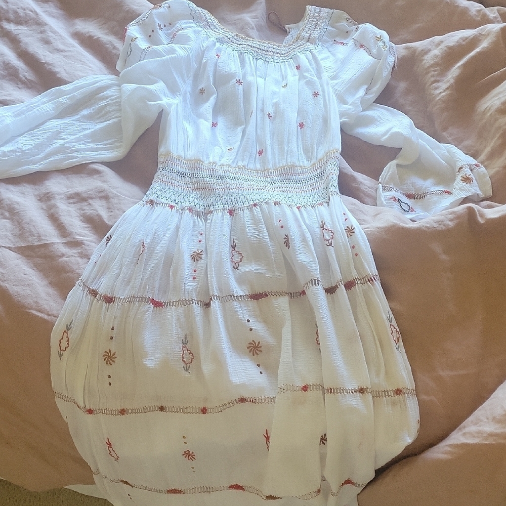 Doen Cream Off-the-Shoulder Ruffled Sundress